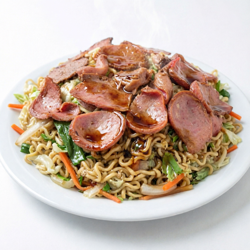 Repolho cebola cenoura macarrão molho shoyu calabresa