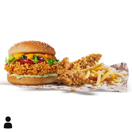 1 Sanduíche + 1 Tira de Frango + 1 Batata