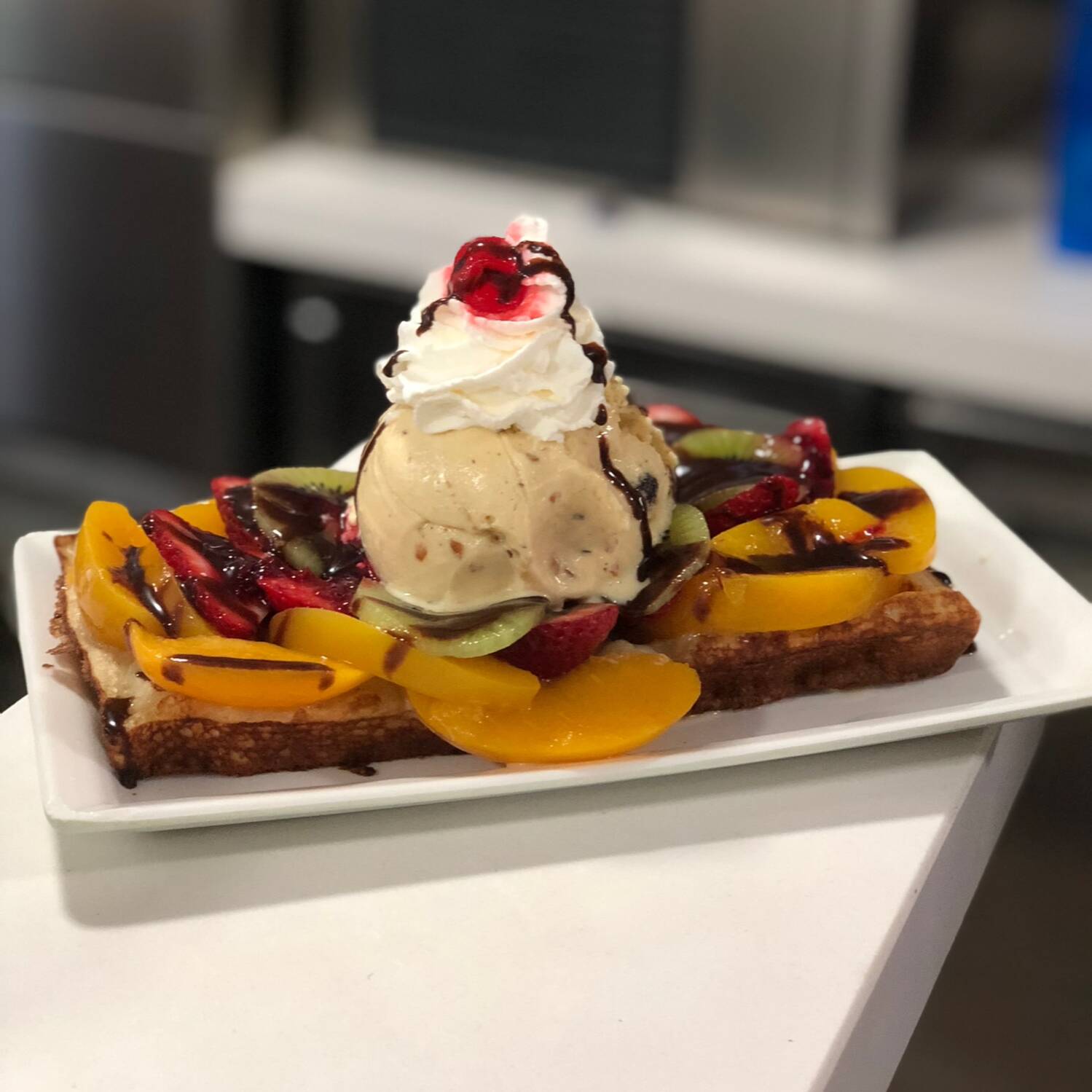 Wafle de Nutella y banano