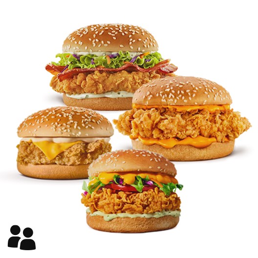 Escolha 4 dos seus Sanduíches preferidos do KFC!