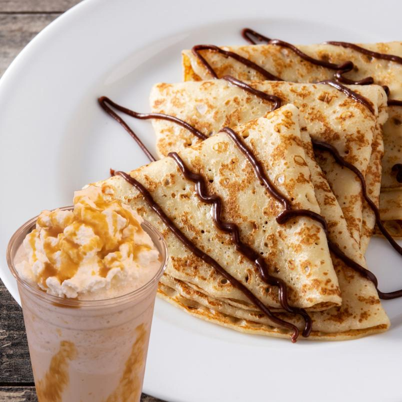 Crepas Dulces + Capuchino frappé