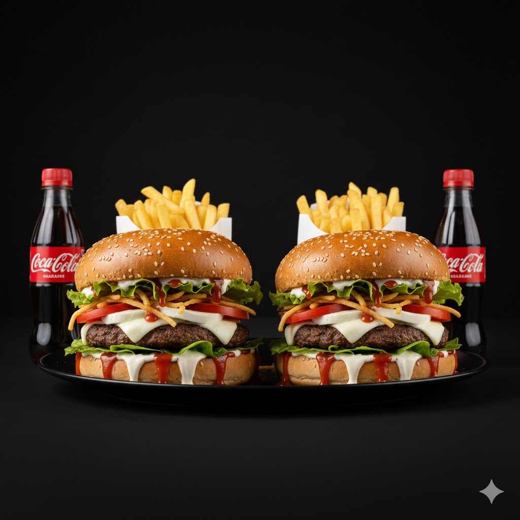 COMBO 2 HAMBURGUESAS +2 GASEOSAS+2PAPAS