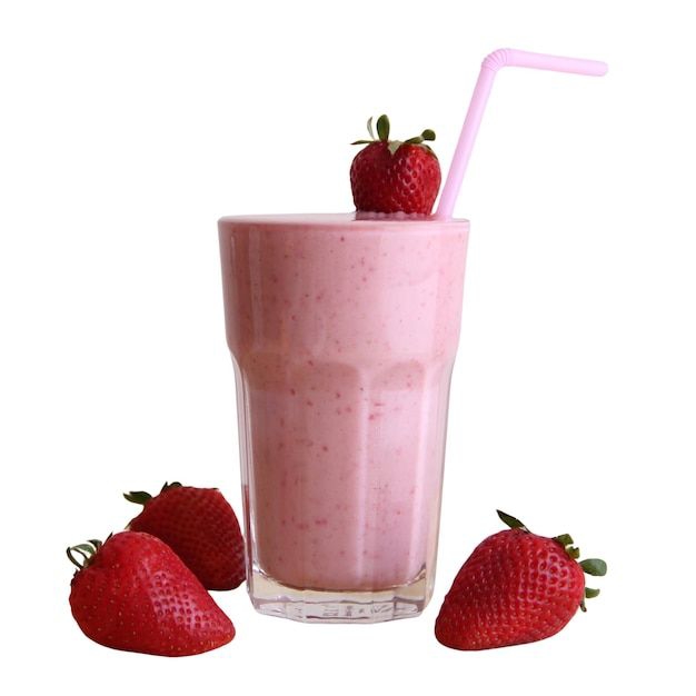 Suco 500ml natural da fruta - Morango batido na hora com leite e açúcar moderado