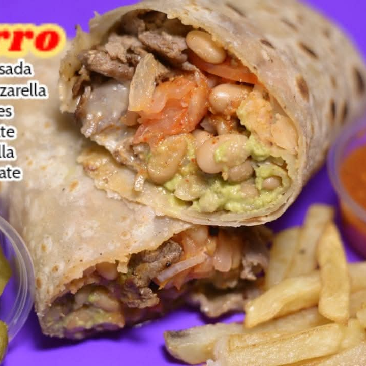 Burrito Asada y Orden de Papas