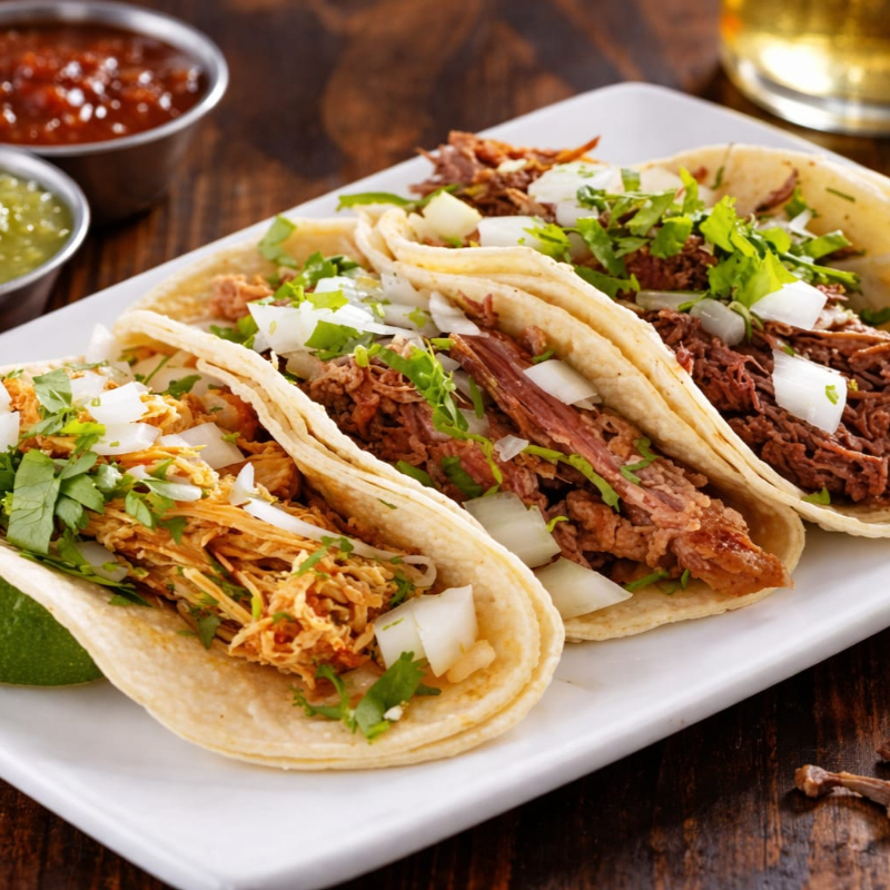 4 Tacos de Barbaco a de Res