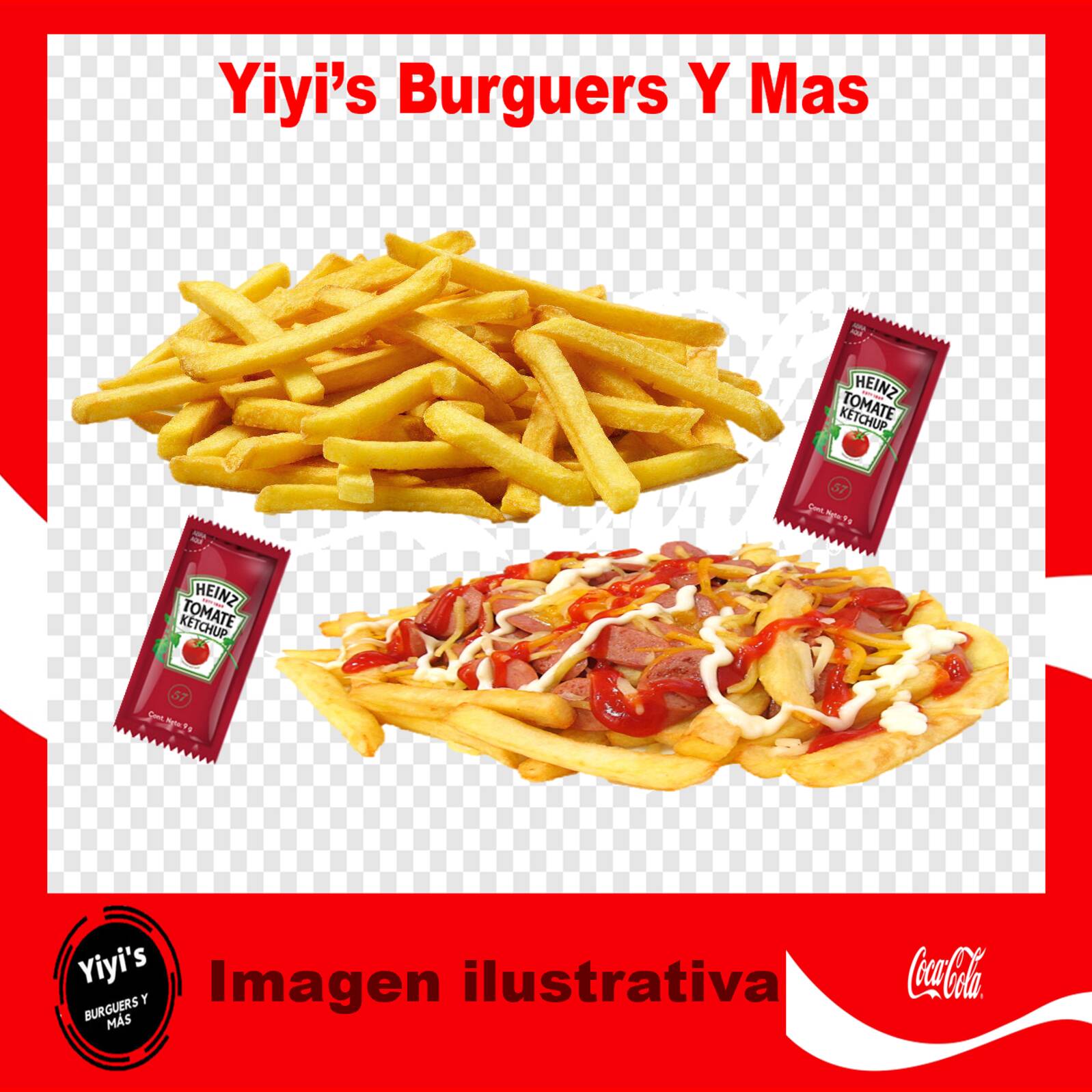 Papas Fritas con Catsup y Queso o a Tu Gusto