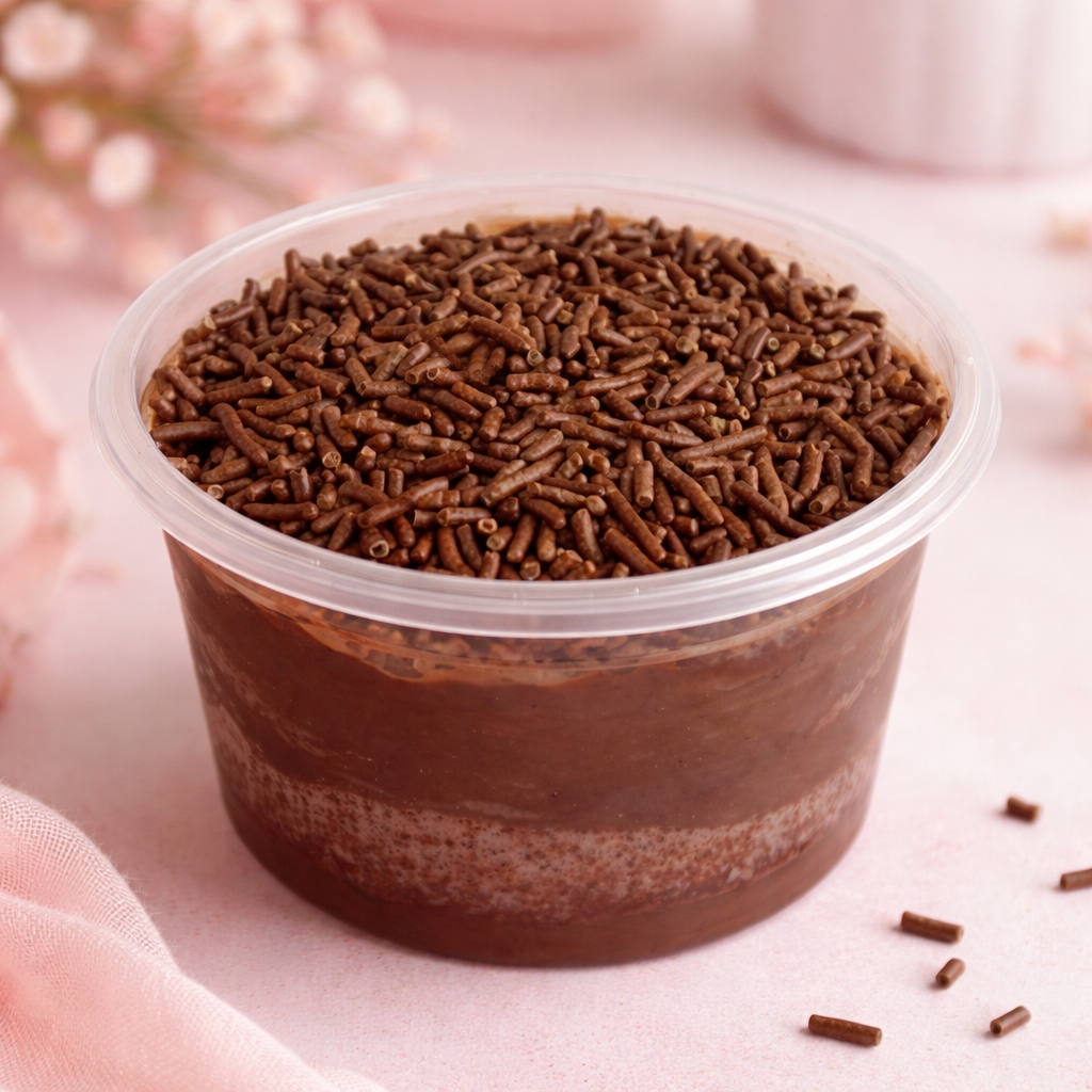 Massa Chocolate com recheio de brigadeiro de Brigadeiro 50%