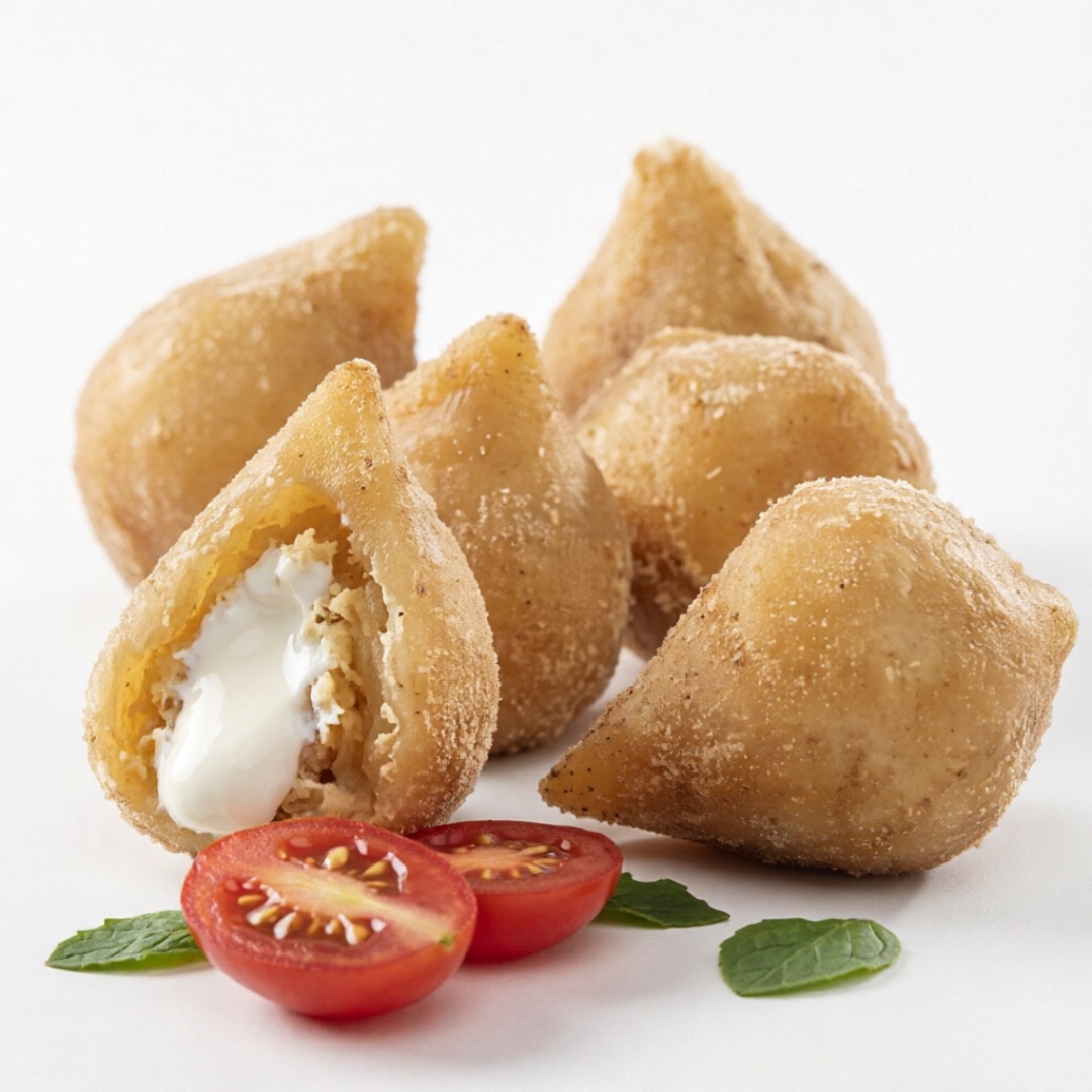 Coxinha Recheada Com Frango E Catupiry. Feito Com Os Melhores Ingredientes Do Mercado, Com Muito Carinho.