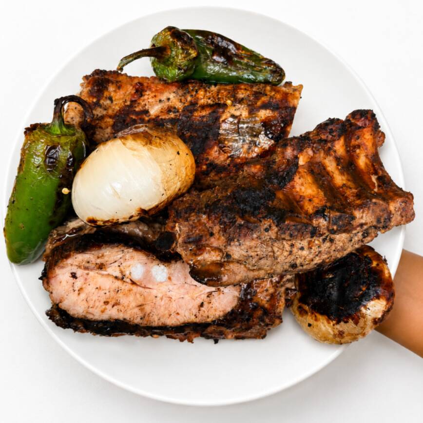 1 Kg de Costilla de Puerco Asada al Carbón