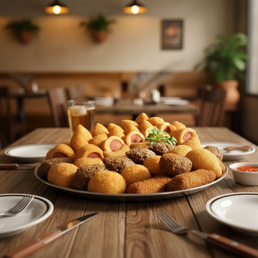 Deliciosos salgados de festa, escolha ate 5 opções
Salgados: 20g feitos com ingredientes de qualidade