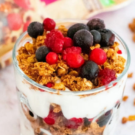 Parfait de Frutos Rojos y Yogurt