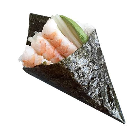 Temaki de camarón.