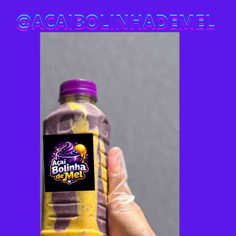 açai garrafa 500ml maracujá , leite em pó , e leite condensado (tipo mousse )