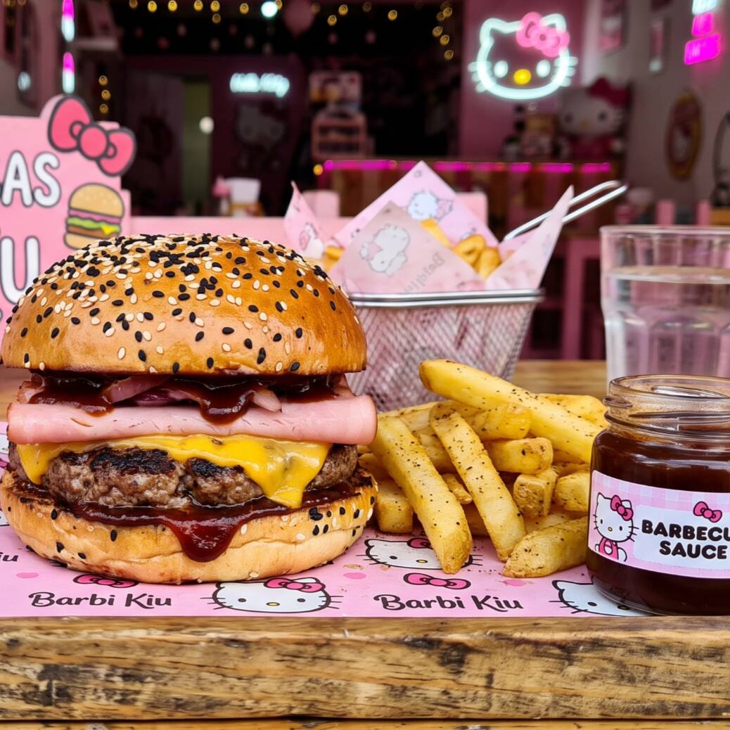 Hamburguesa Barbikiiu +Pequeña Porcion De Papas