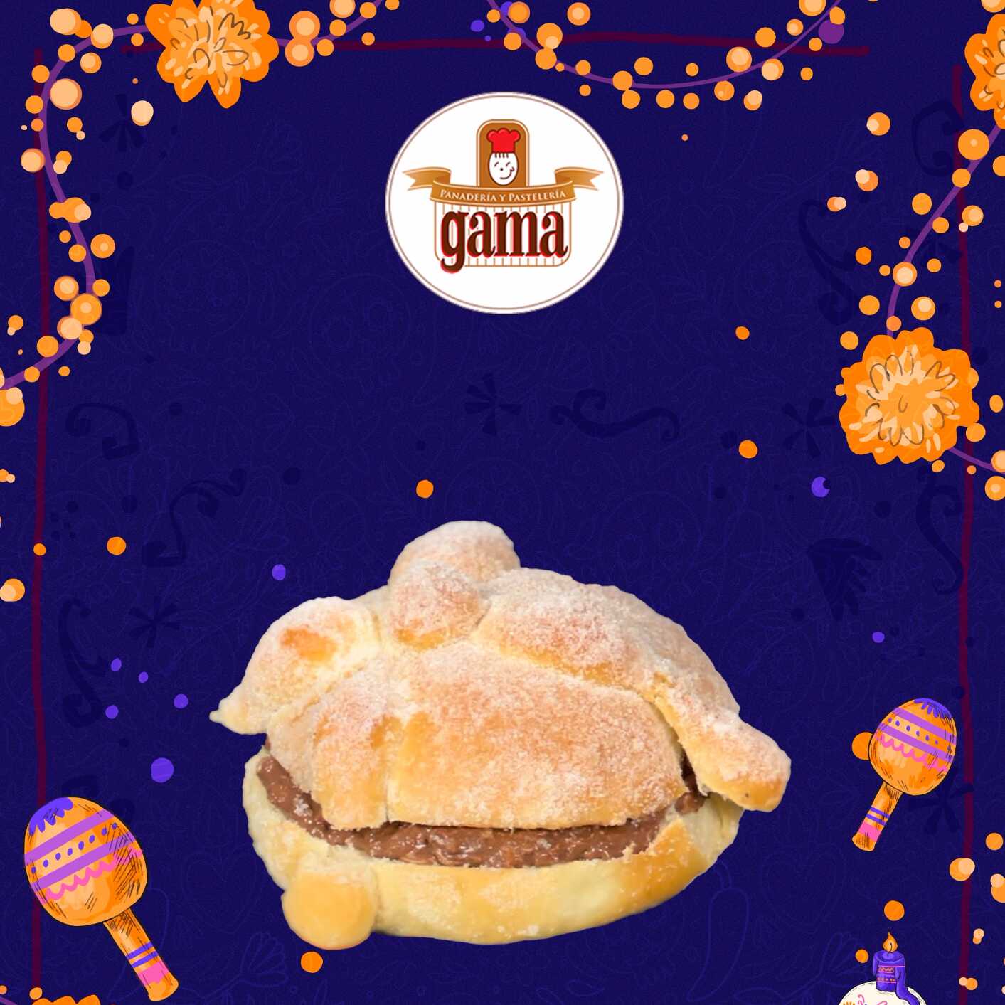 Pan de Muerto Ind. Relleno de Ferrero