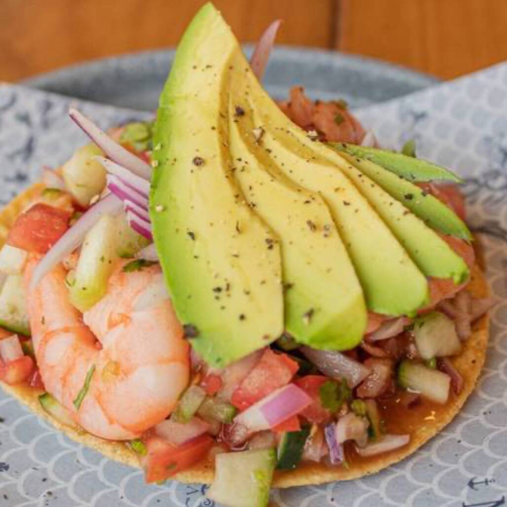 Tostada de Ceviche de Camarón