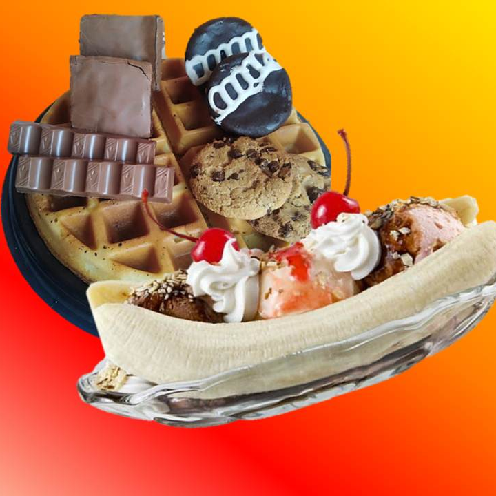 Combo-Wafle Combinacion X + Banana Split Clasico