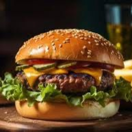 HAMBURGUESA CLASICA DE RES CON TOCINO y PAPAS