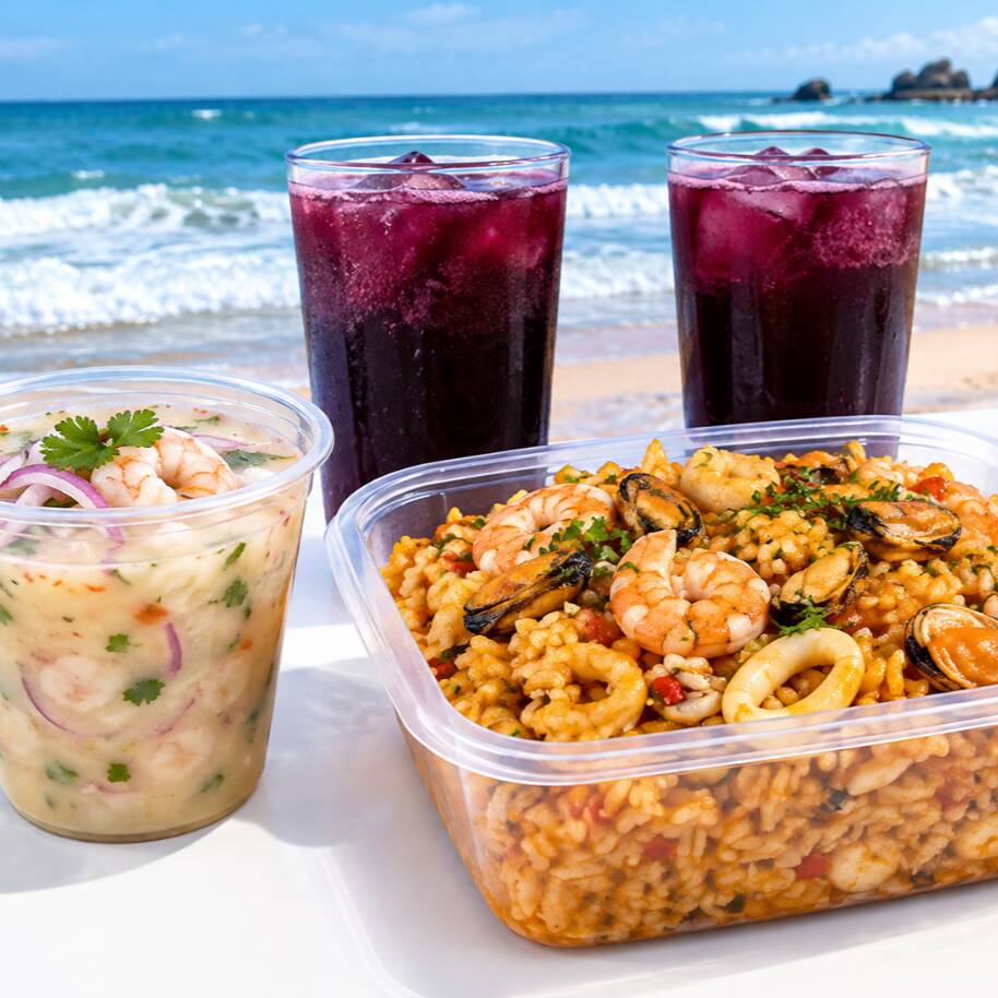 Leche de 8 Onz+Arroz C MariscosJR+2 Chicha Morada