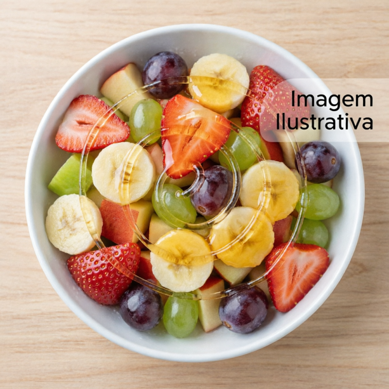 salada de frutas manga, morango, uva e manga