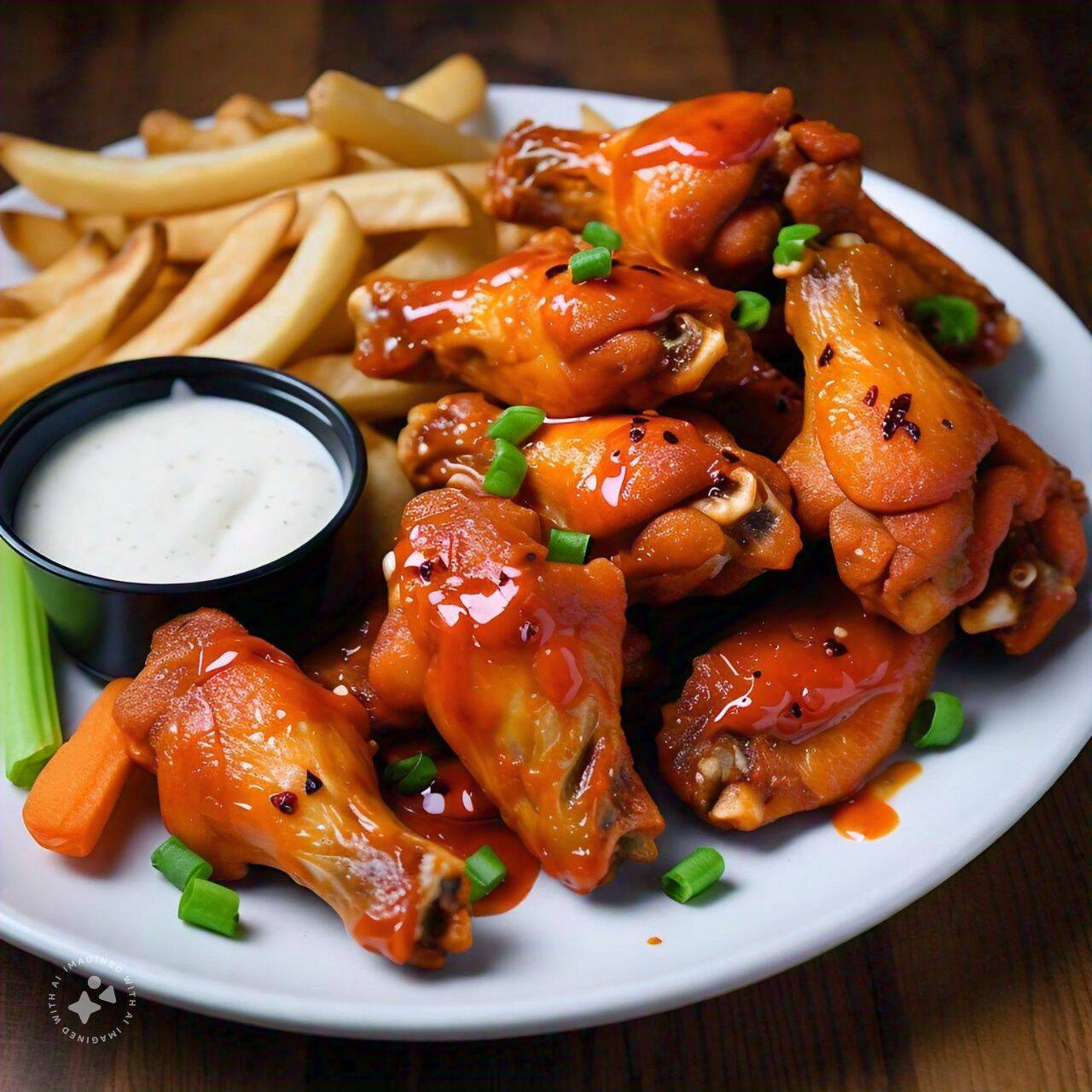 10 Alitas y Papas Fritas