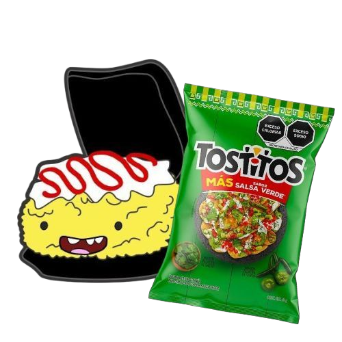 Charola de Elote con Tostitos Verdes
