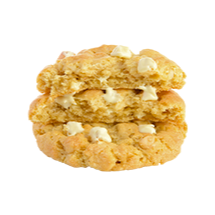 Cookie de baunilha com pedaços fartos de chocolate branco e macadâmia.