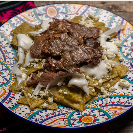 Chilaquiles con Bistec