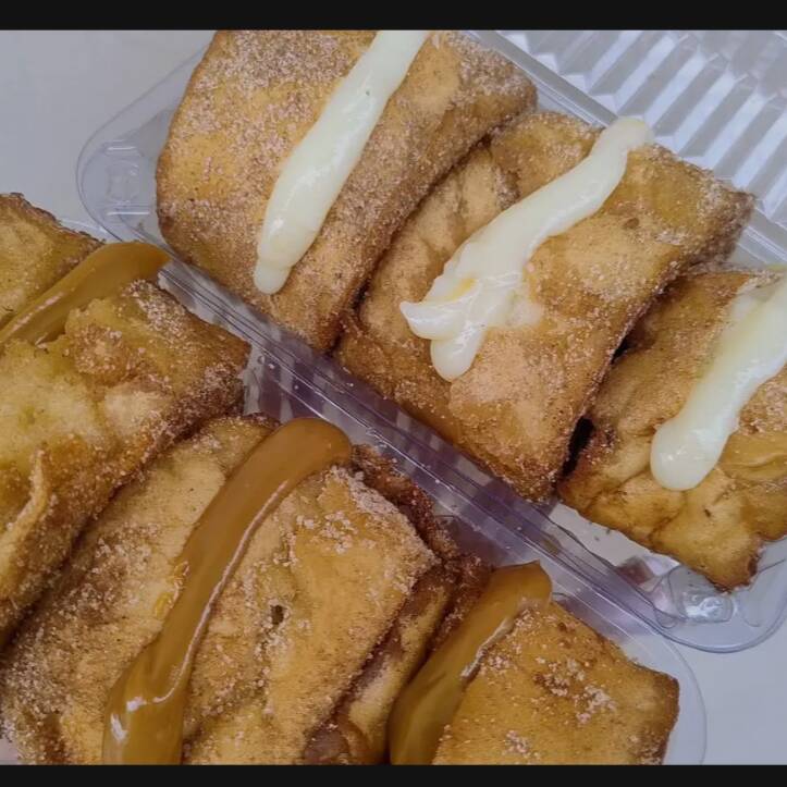 Delicioso pão de rabanada frito na hora e com recheio de sua preferência, empanadas no açúcar e canela
Favor escolher o sabor do recheio na observação.
Ninho, doce de leite ou brigadeiro
