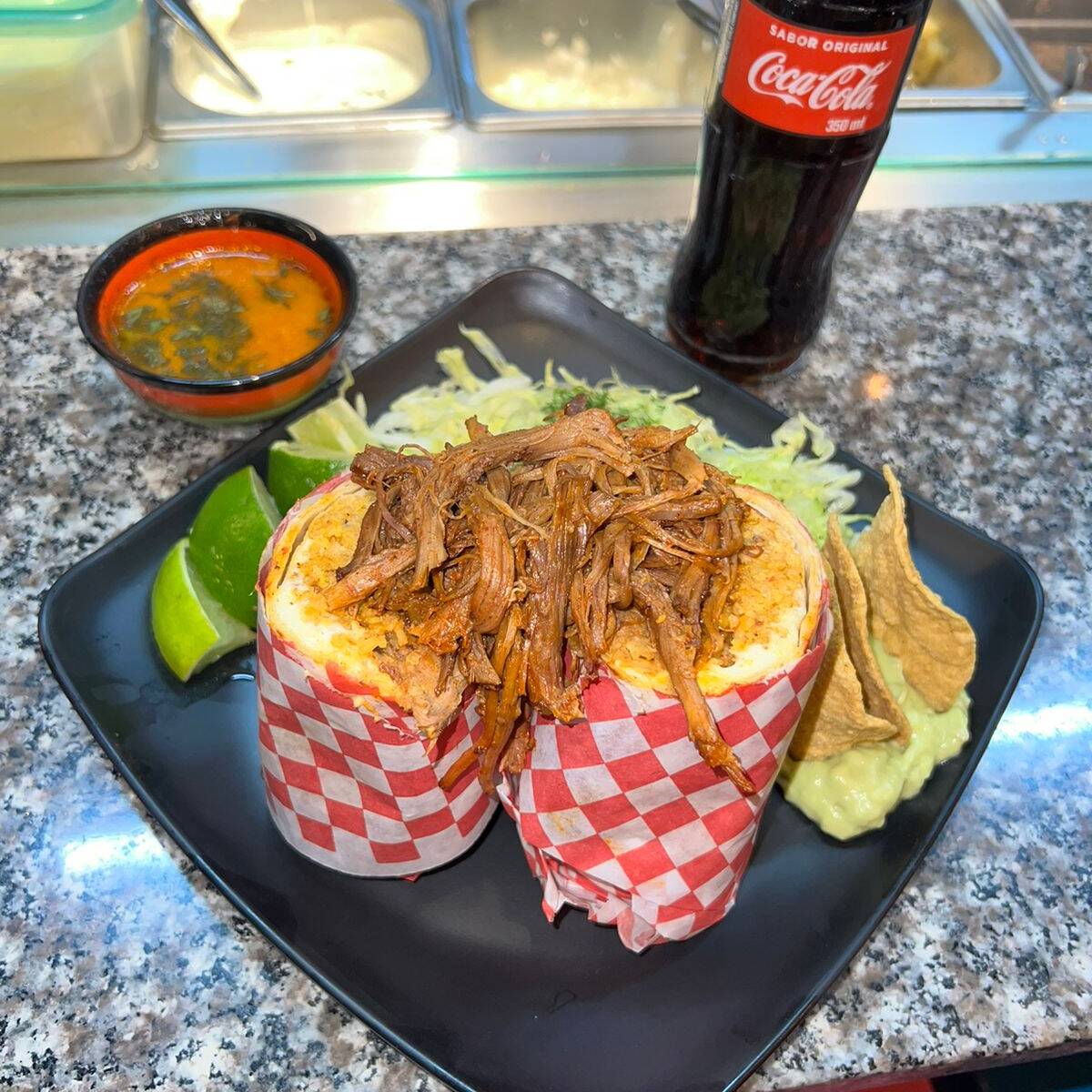 COMBO - Burrito de Carne al Pastor + Agua Jamaica