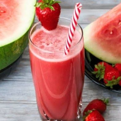 Agua de Fresa con Sandía