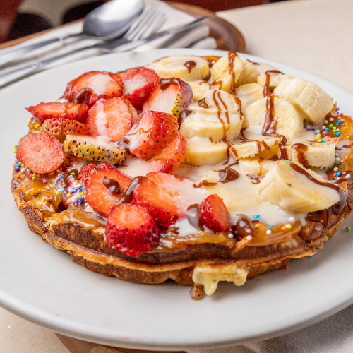 Wafle Arequipe y Fruta