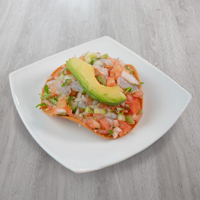 Tostada de Ceviche de Camarón