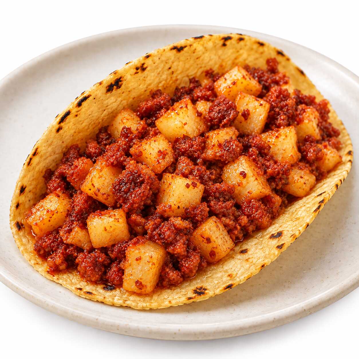Taco de Papa con Chorizo