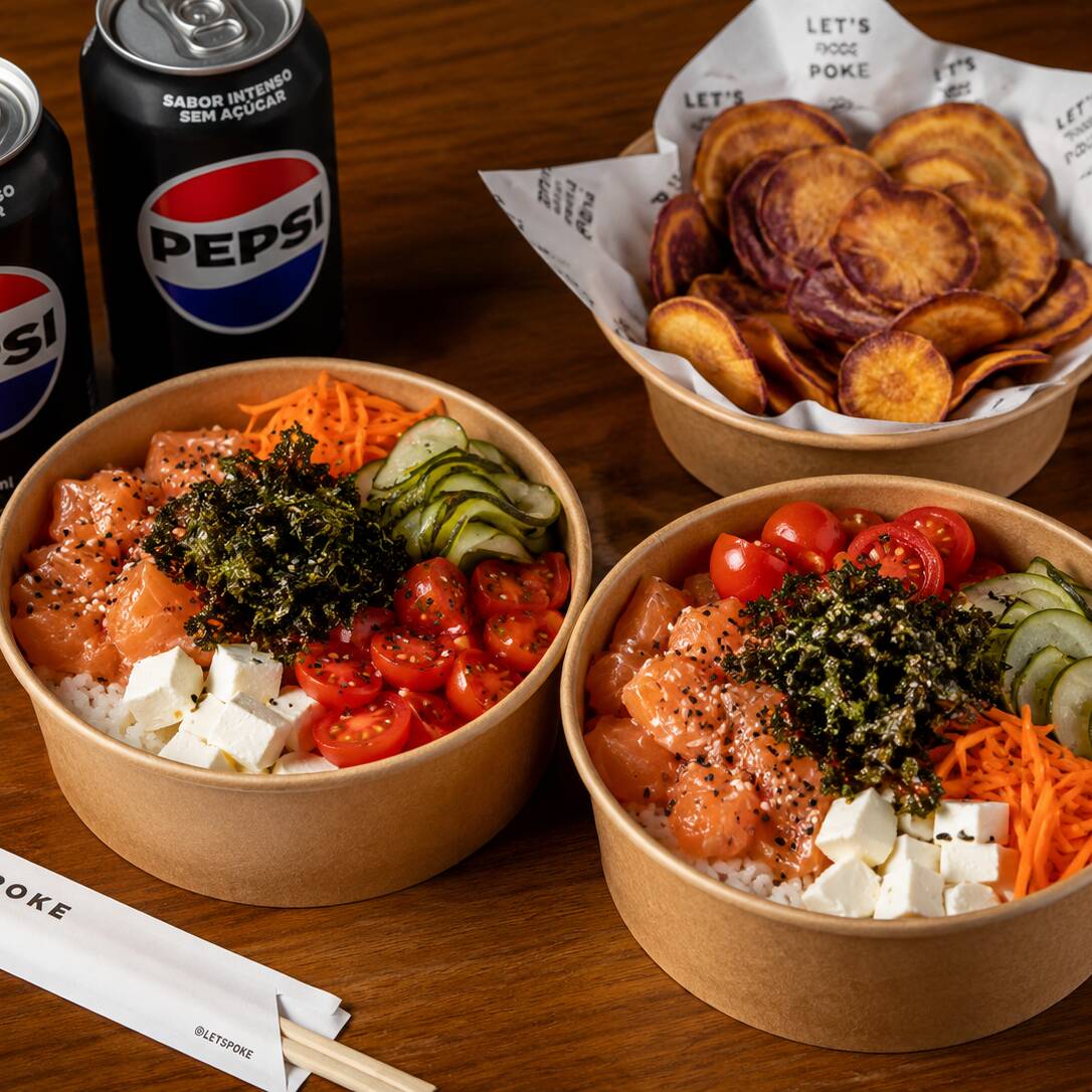Combo Seleção 99
2 POKES SALMON + 1 CHIPS DE BATATA DOCE + 2 PEPSI
Não é possível alterações na composição do combo.