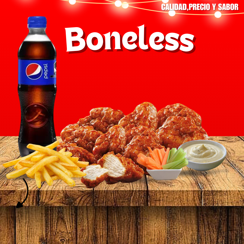 18 boneless + refresco