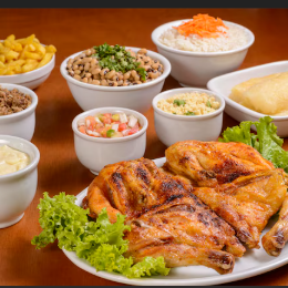 Arroz de Vó (500g), Frango Recheado + batata, + Maionese 250g + Farofa