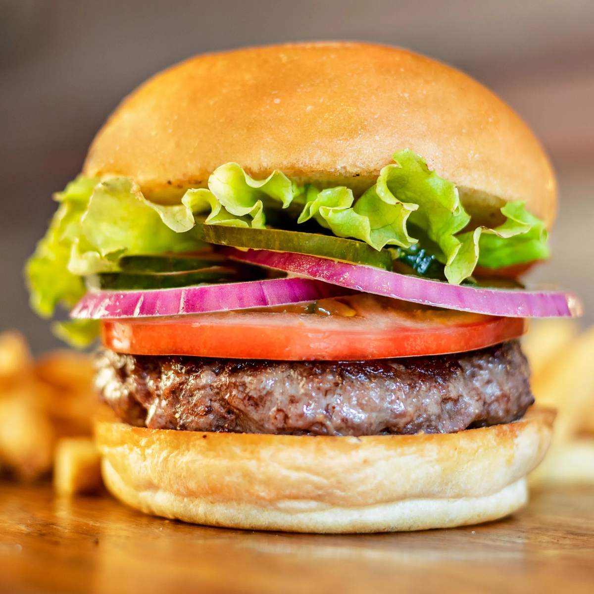 Burger artesanal Res + Papas a la Francesa
