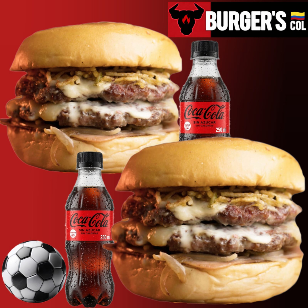 COMBO 2 BURGERS DOBLE CARNE + GASEOSAS