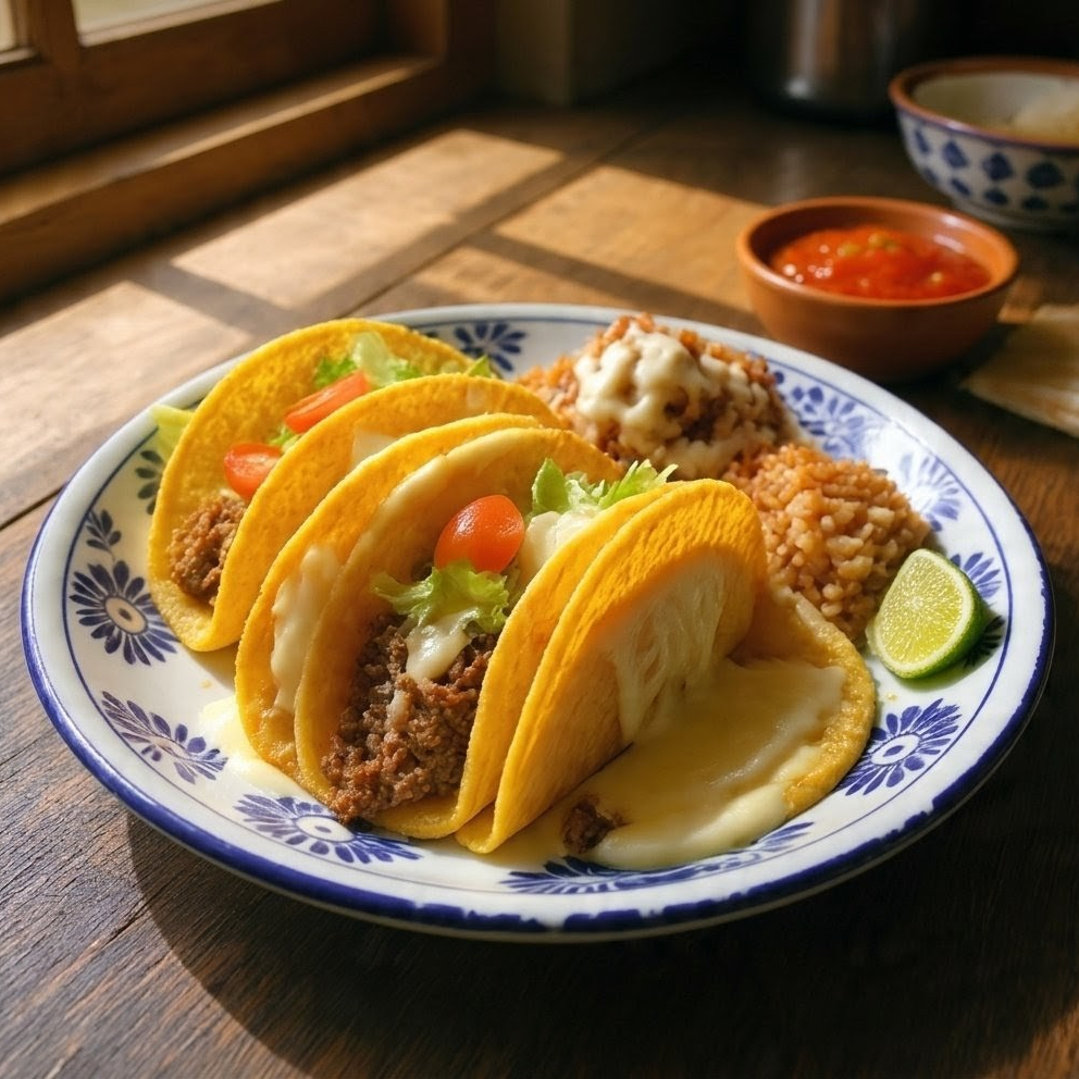 Tacos Dorados de Carne Deshebrada