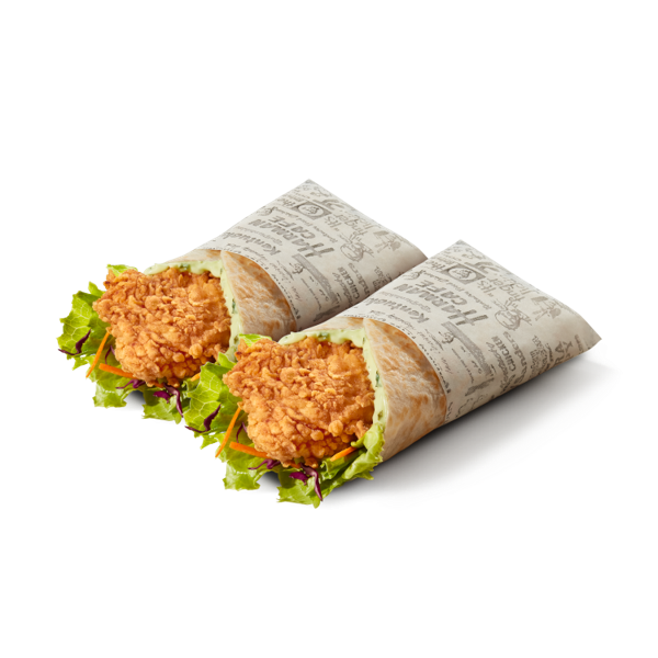 O mais novo produto do KFC vem enrolado em uma tortilha deliciosa! Wrap Crunch com salada e maionese temperada ou Wrap Coronel com queijo e o delicioso molho do Coronel