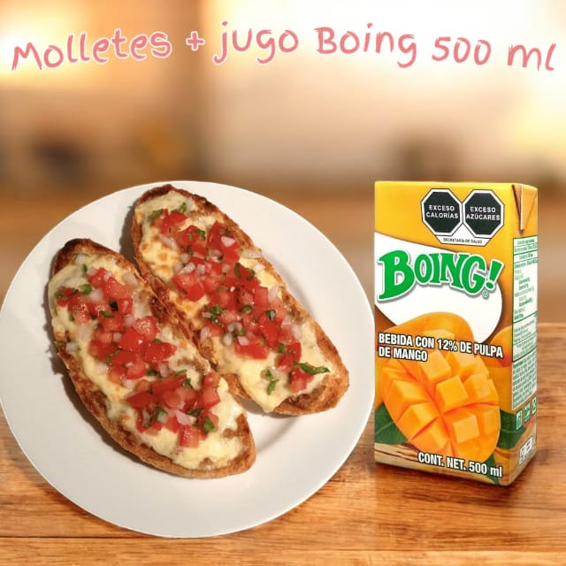 Molletes con Jugo
