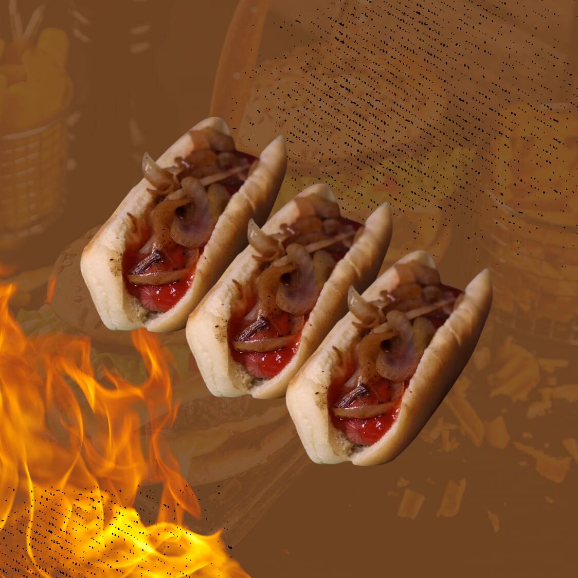 combo Trio dogos asaderos + papas