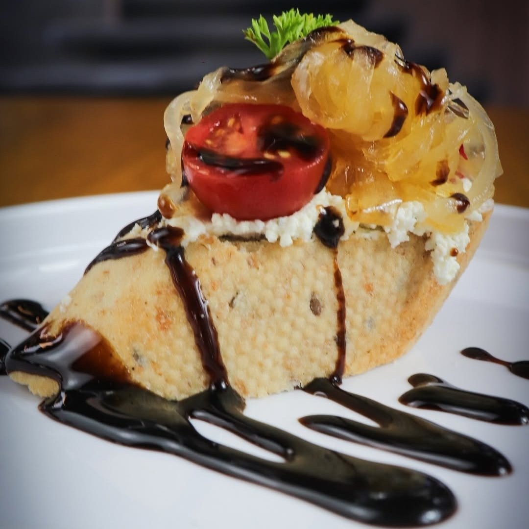 Tapa Cebolla Caramelizada con cabra