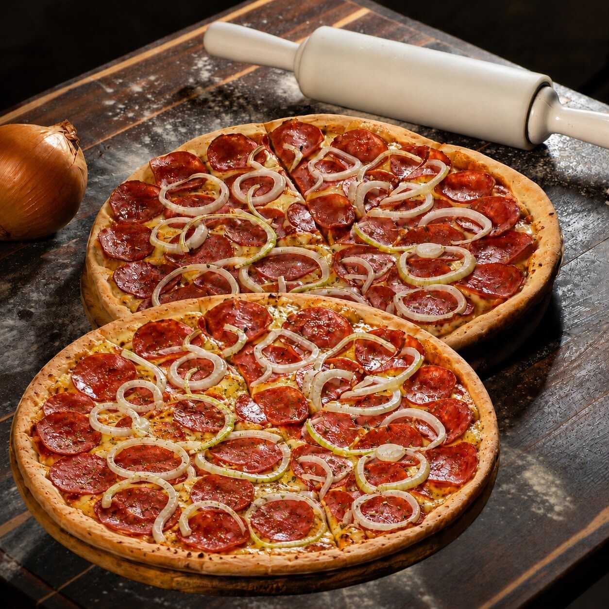( 2 PIZZAS GRANDES DE CALABRESA)