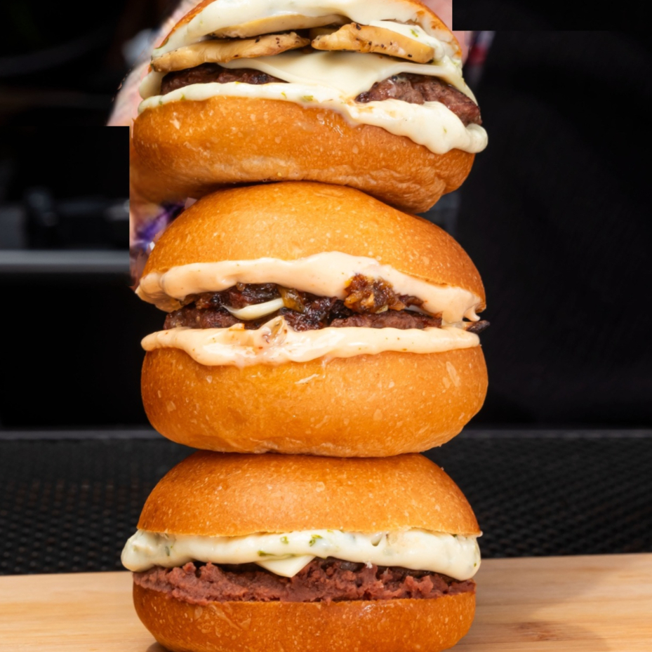 Burger Trillizas (3) Con Papas