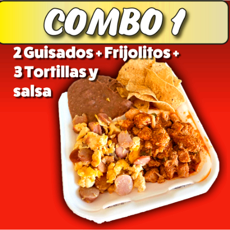 Combo 1: llenador 2 guisos + frijolitos