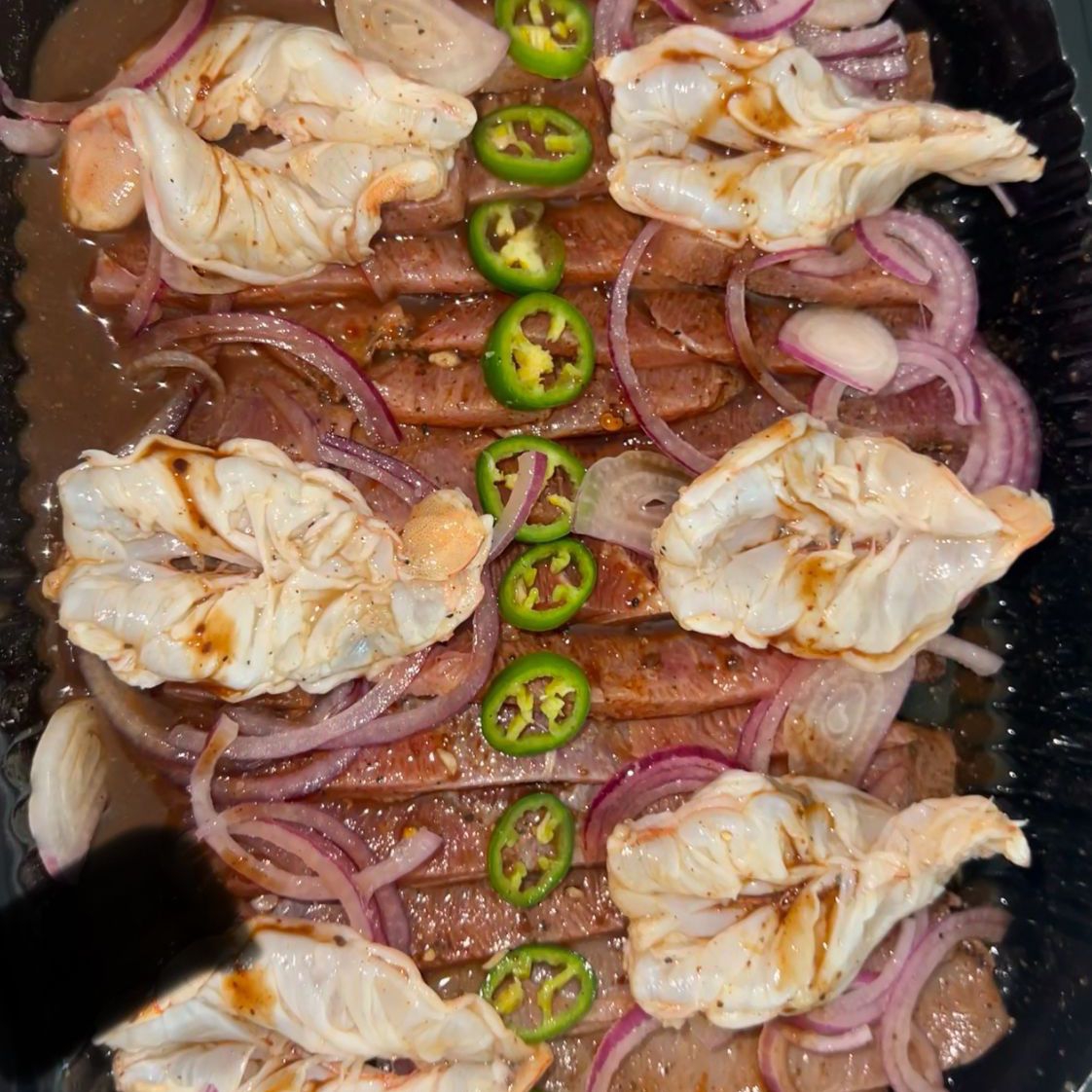 Sashimi de Atun y Camaron