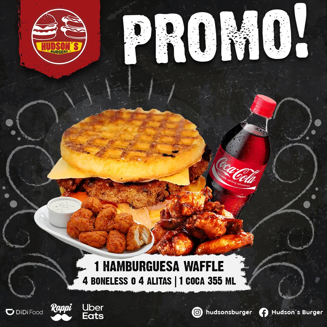 Waffle Burger+4boneless/alitas+coca355ml