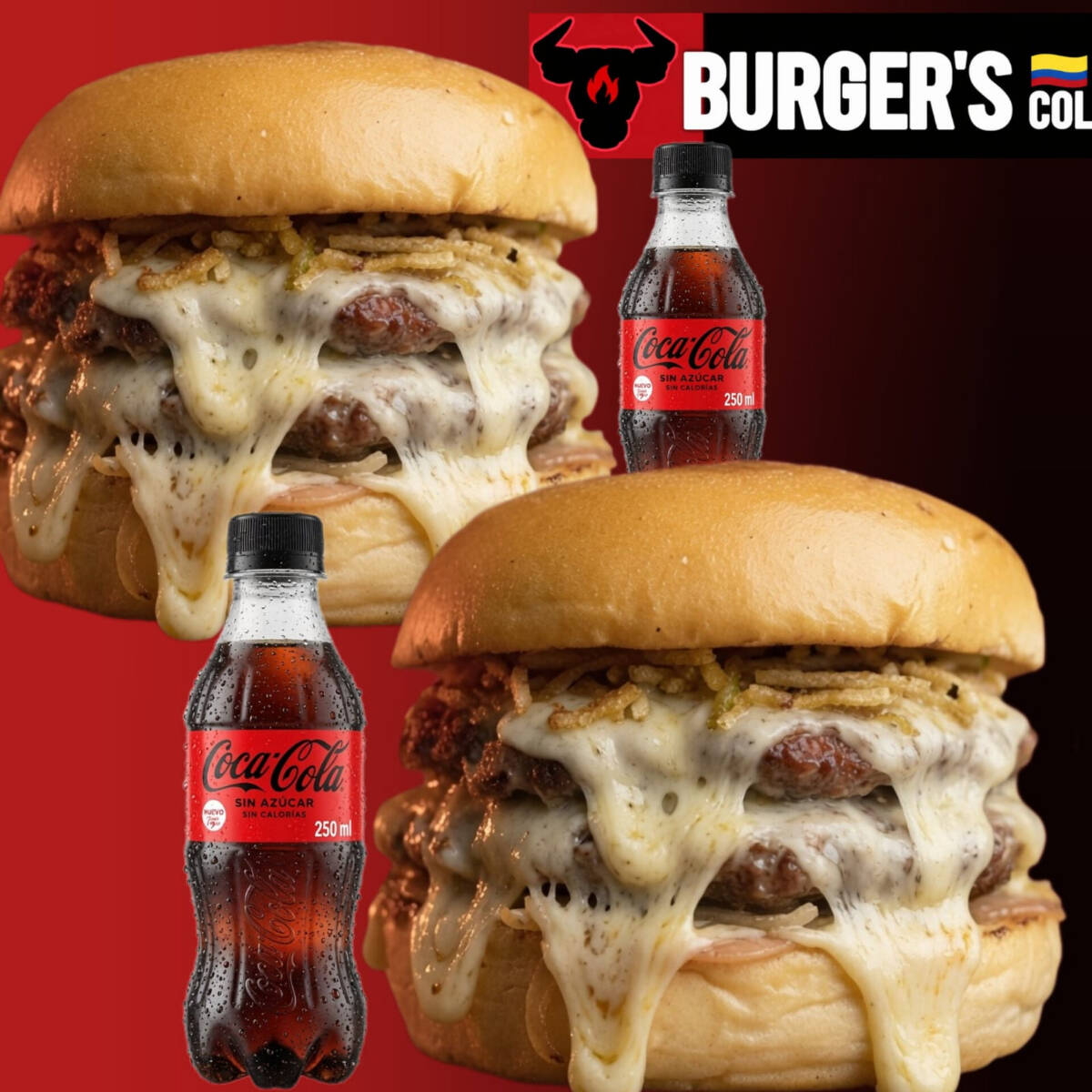 COMBO 2 BURGERS DOBLE CARNE CHEESE + GASEOSAS🧨🧨